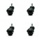 Service Caster 2 Inch Flat Black Hooded Grip Ring Ball Casters, 4PK SCC-GR01S20-POS-FB-716-4 - alternate 1